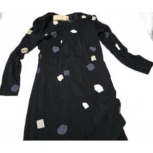 NWT Selected Femme Black Dress with Geometric Pattern Size 4